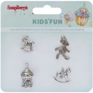Zestaw Zawieszek Charms ScrapBerry's Kids Fun, 4szt